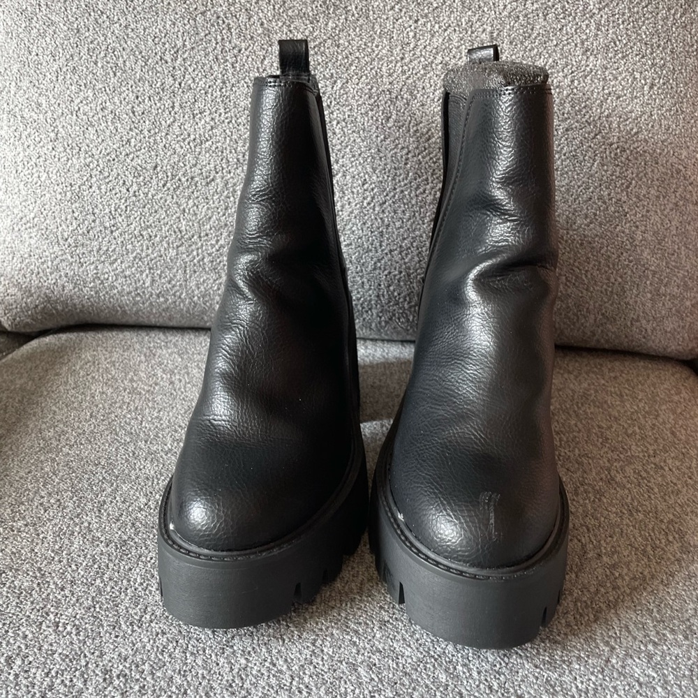 MIA Black platform Boots. Size 8.5, worn for a few hours. Has a scuff on top.
